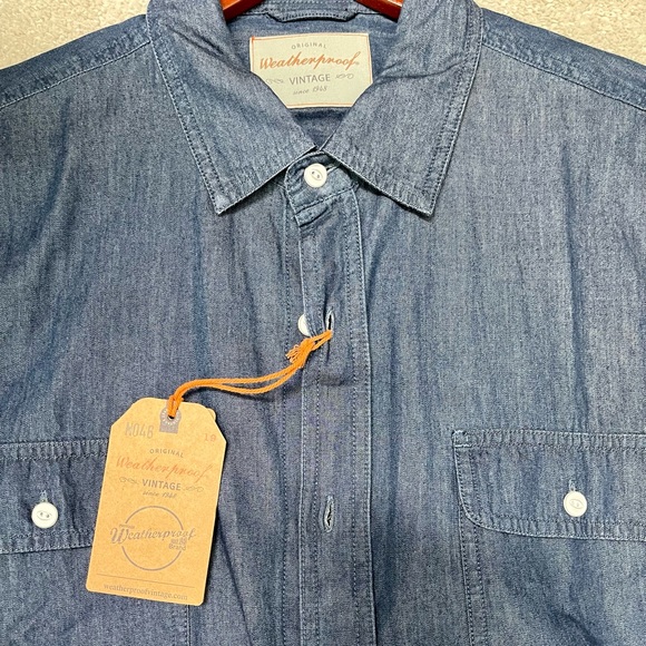 Weatherproof Vintage: LONG SLEEVE DENIM SHIRT IN DENIM - Picture 3 of 4